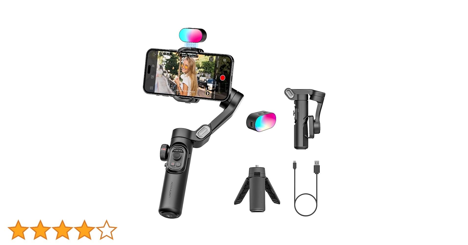 スマホスタビライザー RGB 楽天市場】実用的 ギフト 簡単操作 スマホジンバル折りたたみ式